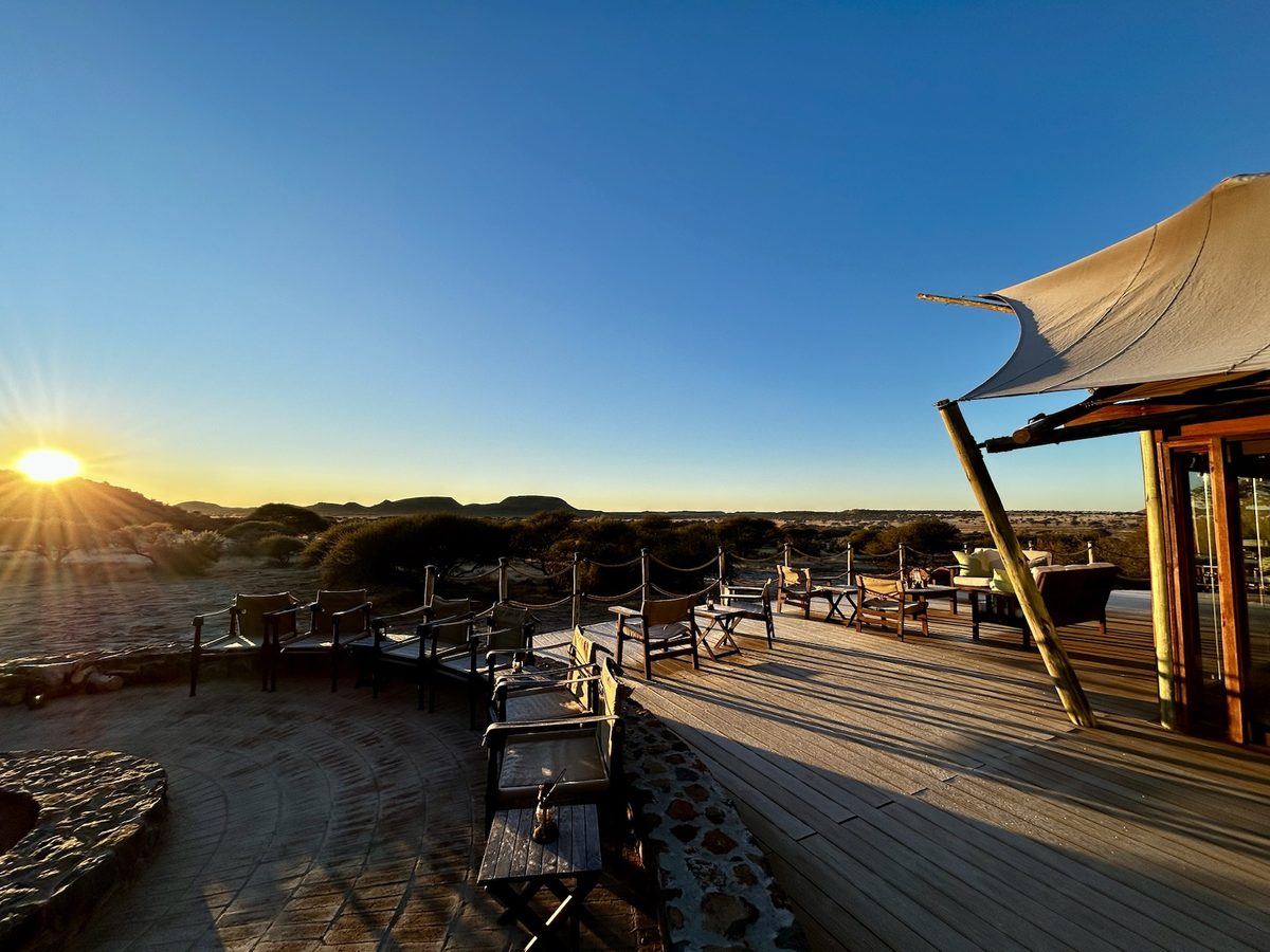 Lodgedek bij zonsopkomst, Zuid-Afrika