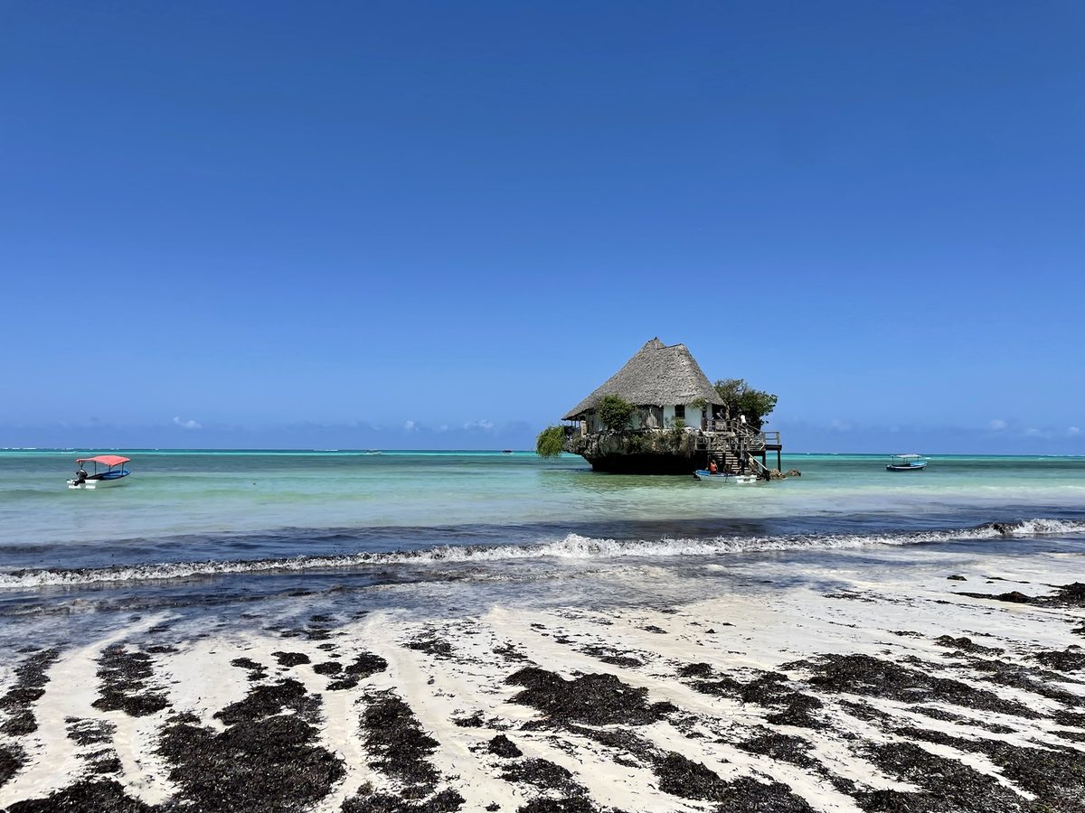 Over water in Zanzibar
