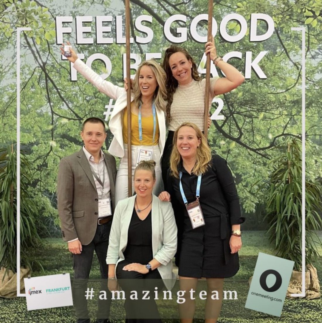 Kevin van Grondelle met het Onemeeting-team op IMEX Frankfurt